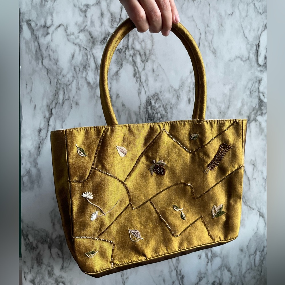 SXS Collection Fabric Embroidered and Beaded Purse